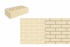 Кирпич одинарный лицевой пустотелый «Слоновая кость» М 150